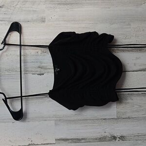 iris cropped black scrunch shirt